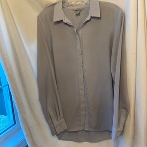 Women's Silver Button Down Blouse Size 6